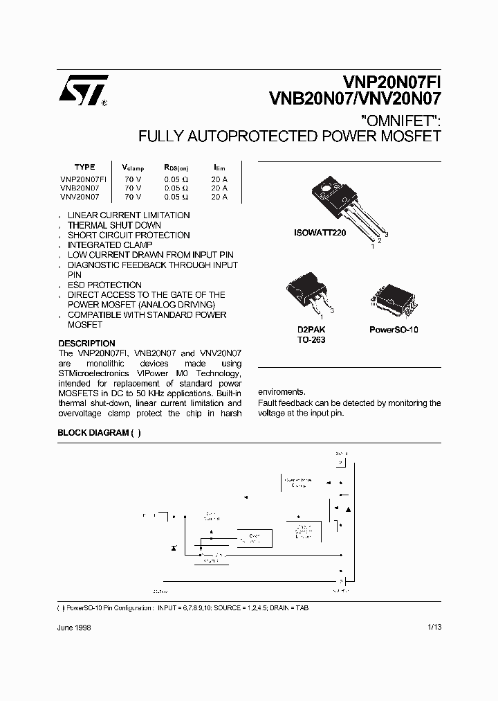 VNB20N07_2782105.PDF Datasheet