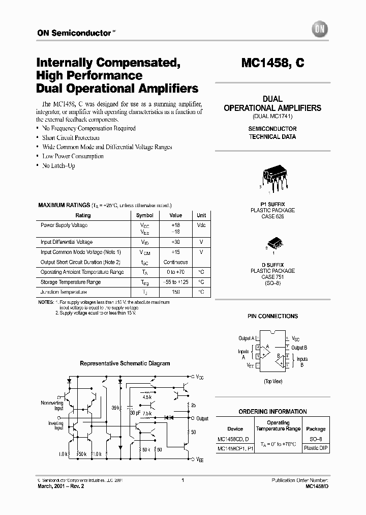 MC1458-D_2837733.PDF Datasheet Download --- IC-ON-LINE