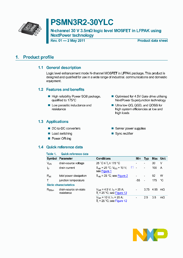 PSMN3R2-30YLC_2855372.PDF Datasheet