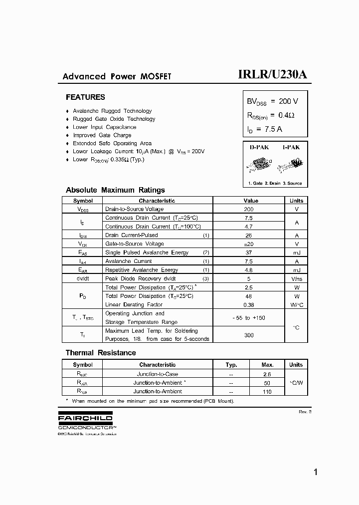 IRLRU230A_2879555.PDF Datasheet