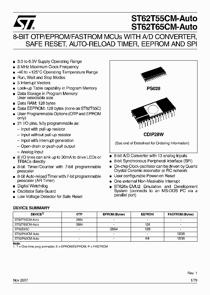 ST62T55CM-AUTO_2903289.PDF Datasheet