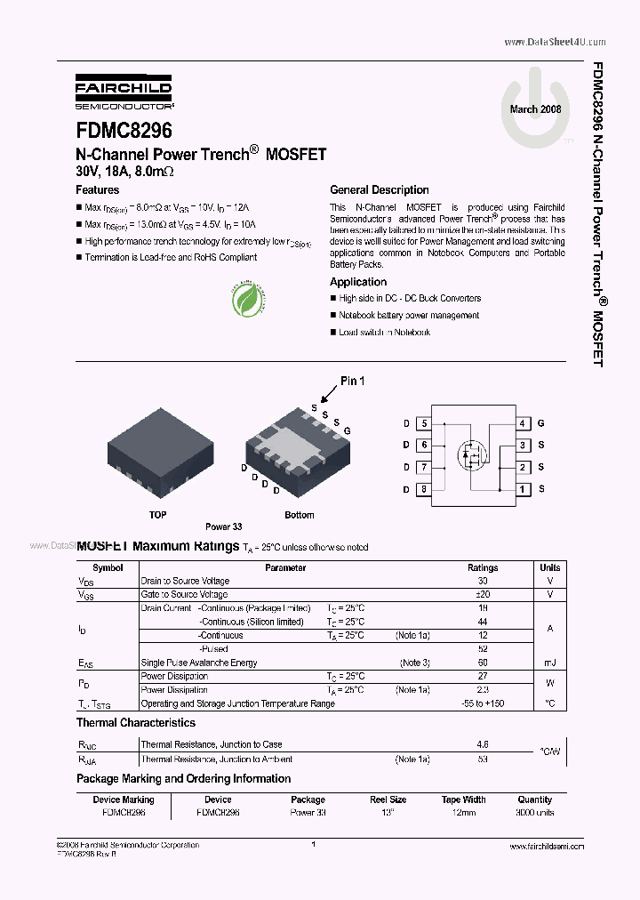 FDMC8296_2913114.PDF Datasheet