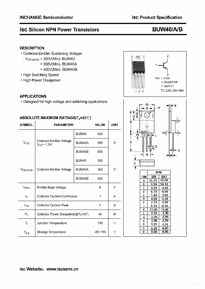 BUW40_2919524.PDF Datasheet
