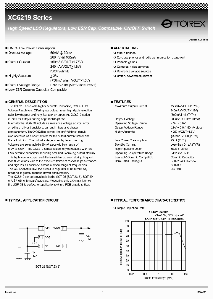 XC6219D11ADL_2931273.PDF Datasheet