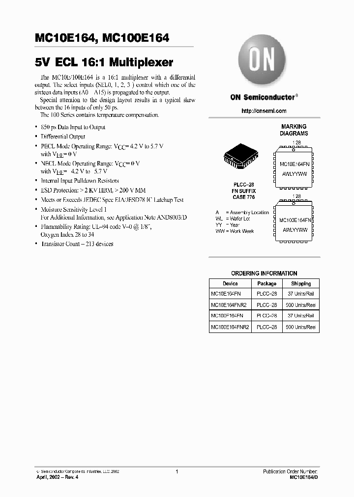 MC10E164-D_2947421.PDF Datasheet