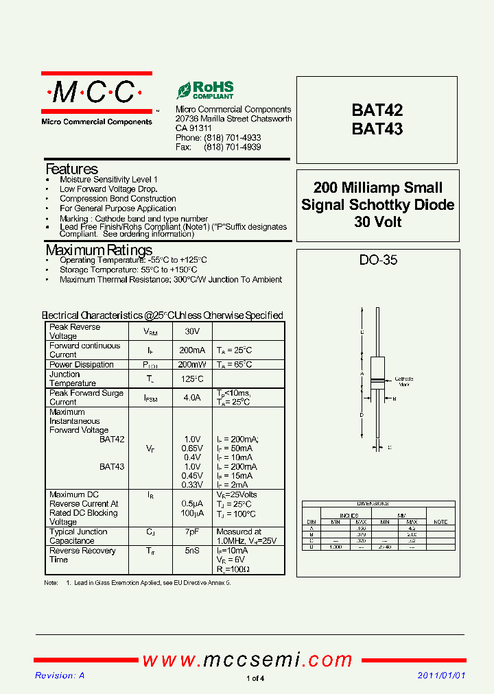 BAT43_2965877.PDF Datasheet