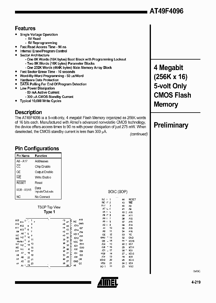 AT49F4096-90TI_3004554.PDF Datasheet