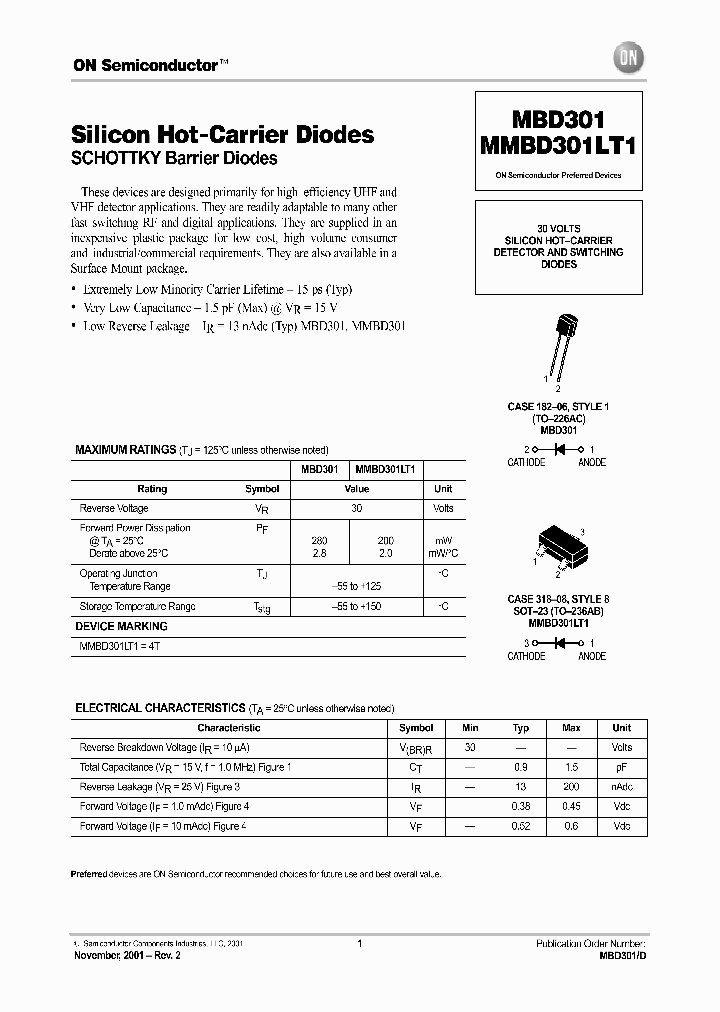 MBD301_3006315.PDF Datasheet Download --- IC-ON-LINE