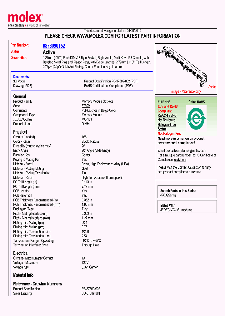 87609-0152_3016994.PDF Datasheet