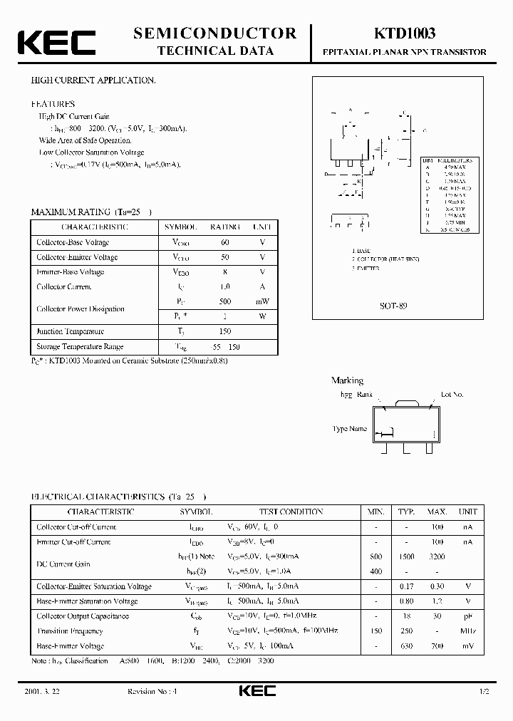 KTD1003_3023781.PDF Datasheet