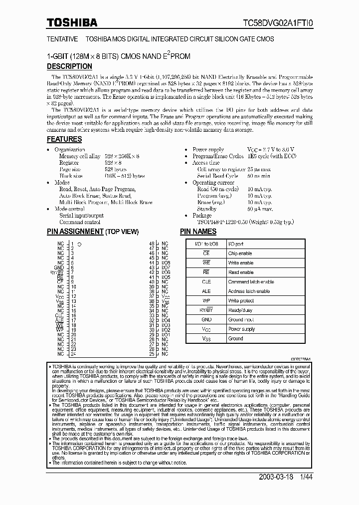 TC58DVG02A1FTI_3030644.PDF Datasheet