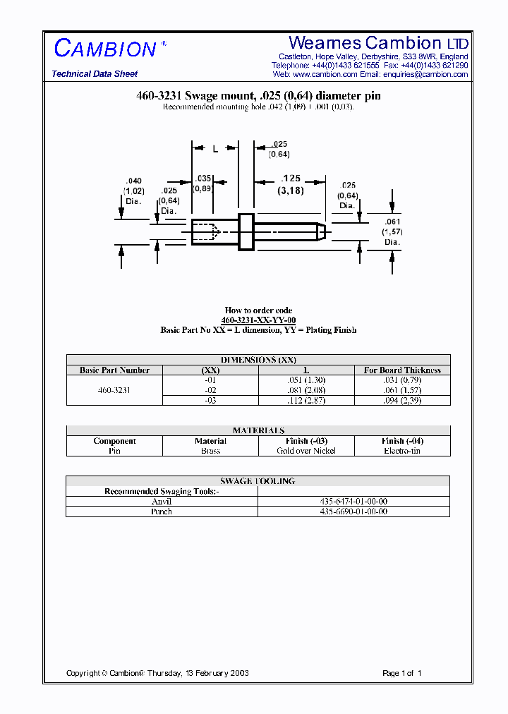 460-3231_3081644.PDF Datasheet