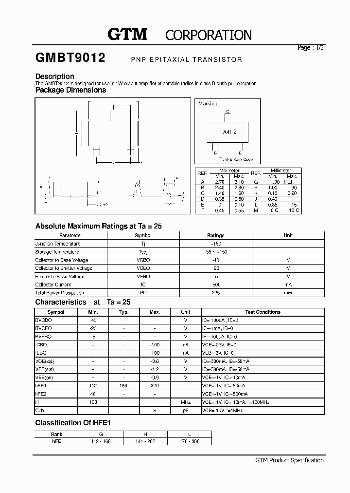 GMBT9012_3100571.PDF Datasheet