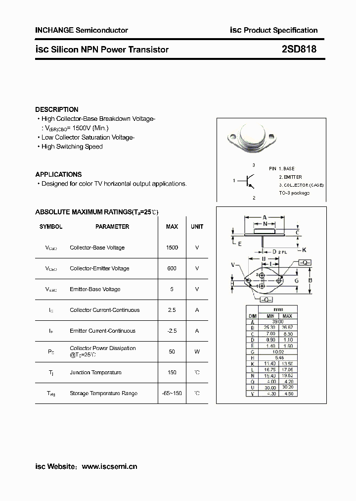 2SD818_3116466.PDF Datasheet