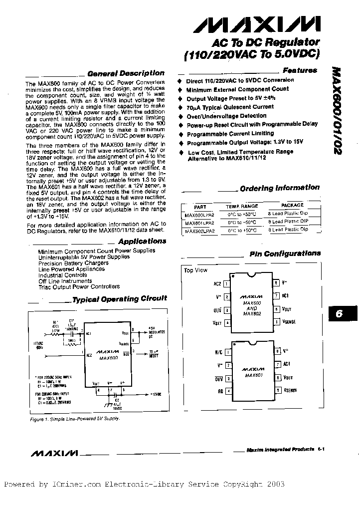 MAX600CPA2_3129358.PDF Datasheet