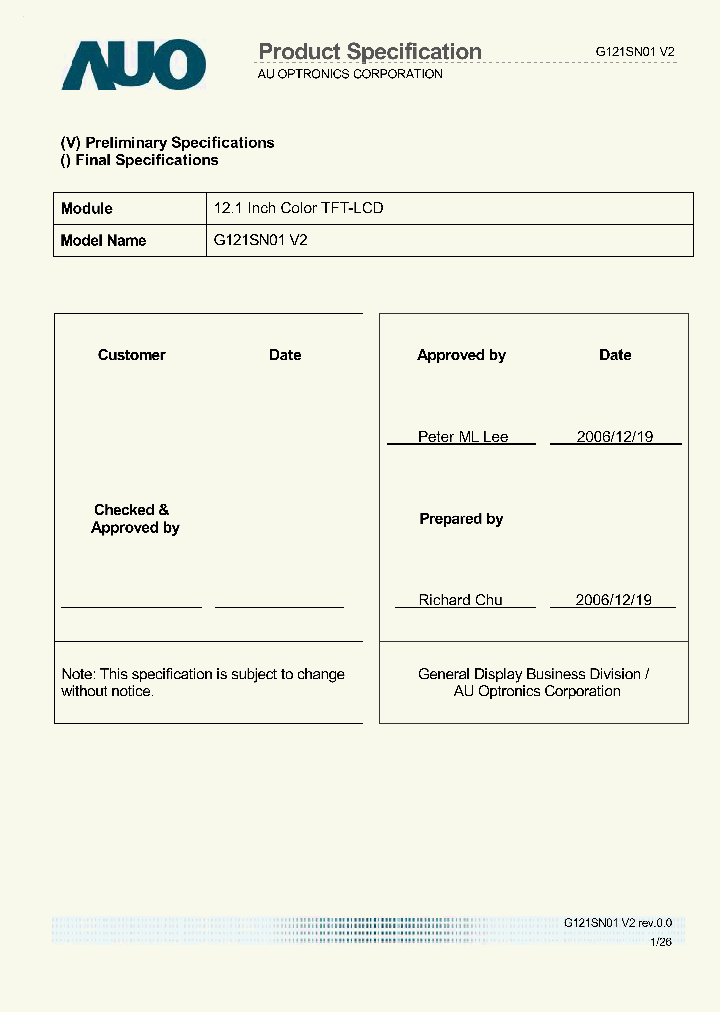 G121SN01V2_3176895.PDF Datasheet