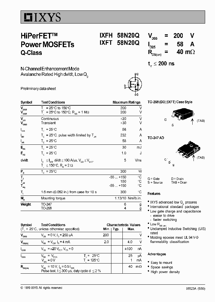 IXFH58N20Q_3186674.PDF Datasheet