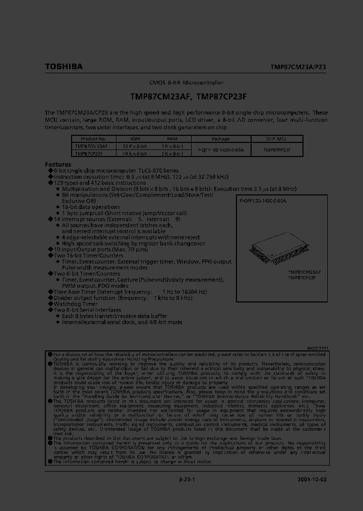 TMP87CP23AF_3198026.PDF Datasheet