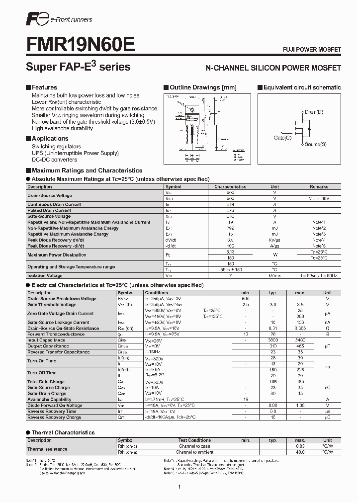 FMR19N60E_3221794.PDF Datasheet