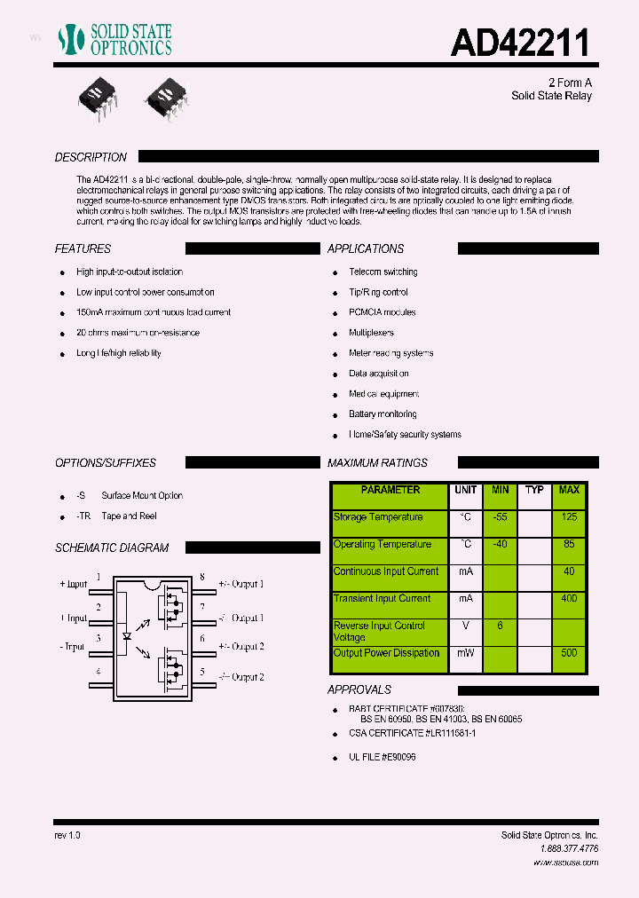 AD42211_3256542.PDF Datasheet Download --- IC-ON-LINE