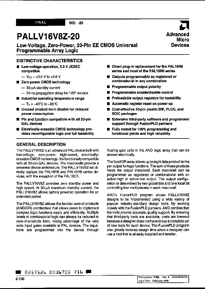 PALLV16V8Z-20SI_3256695.PDF Datasheet
