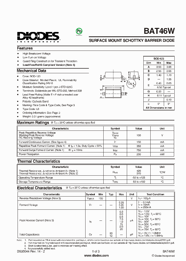 BAT46W-7-F_3273858.PDF Datasheet