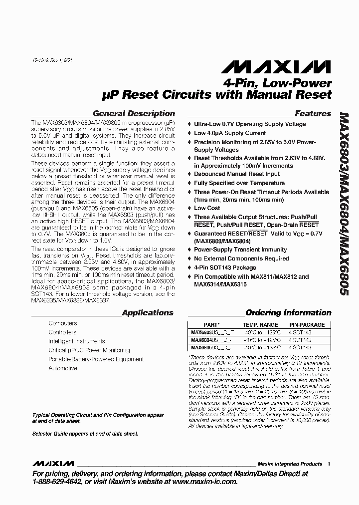 MAX6805US26D3-T_3279314.PDF Datasheet