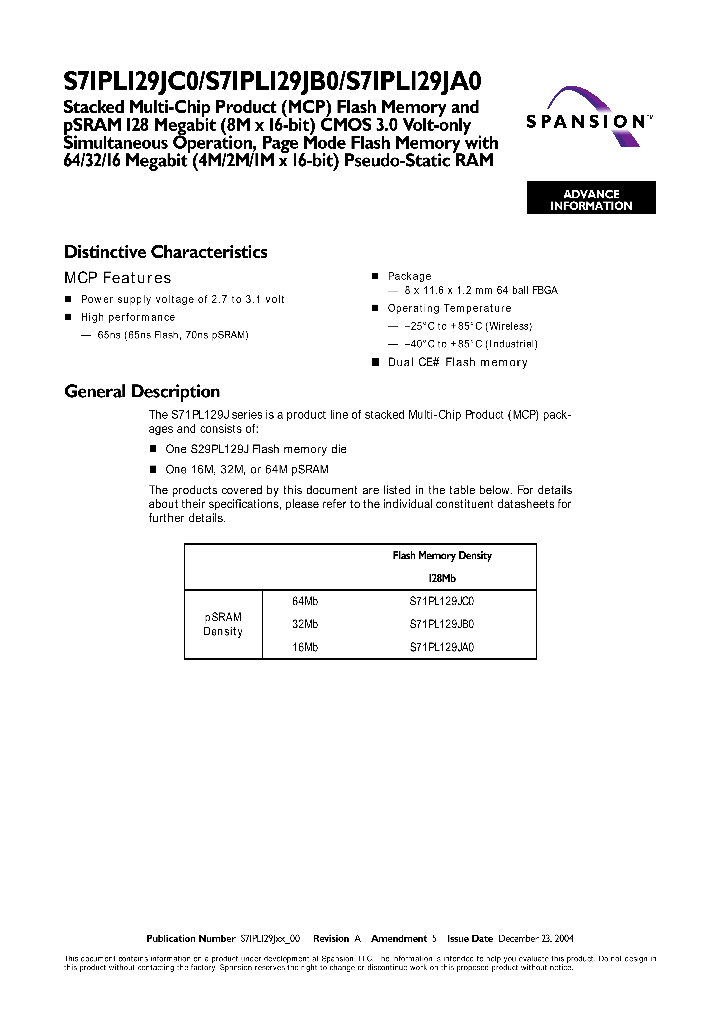S71PL129JB0BAW9U3_3300380.PDF Datasheet
