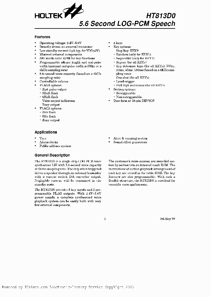 HT813D016SOP_3335071.PDF Datasheet