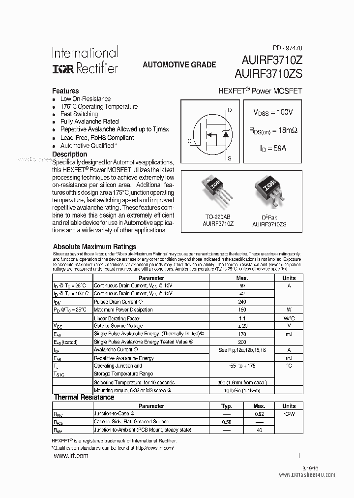 AUIRF3710S_3374896.PDF Datasheet