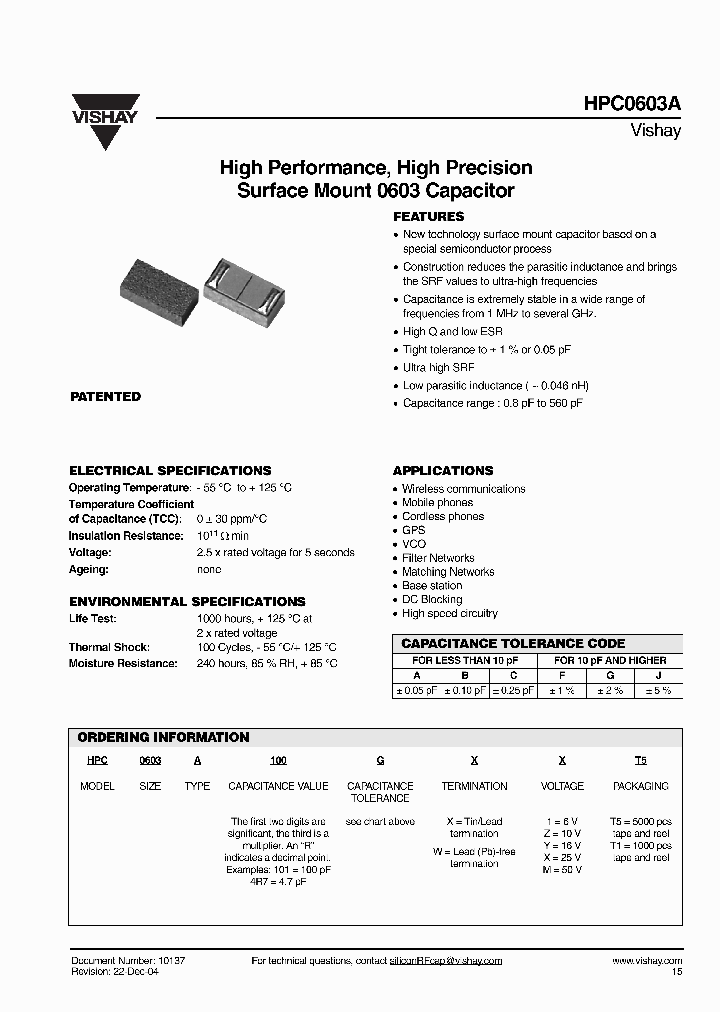 HPC0603A100GXXT1_3393199.PDF Datasheet