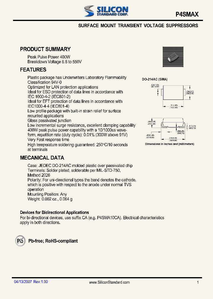 P4SMA510A_3402280.PDF Datasheet