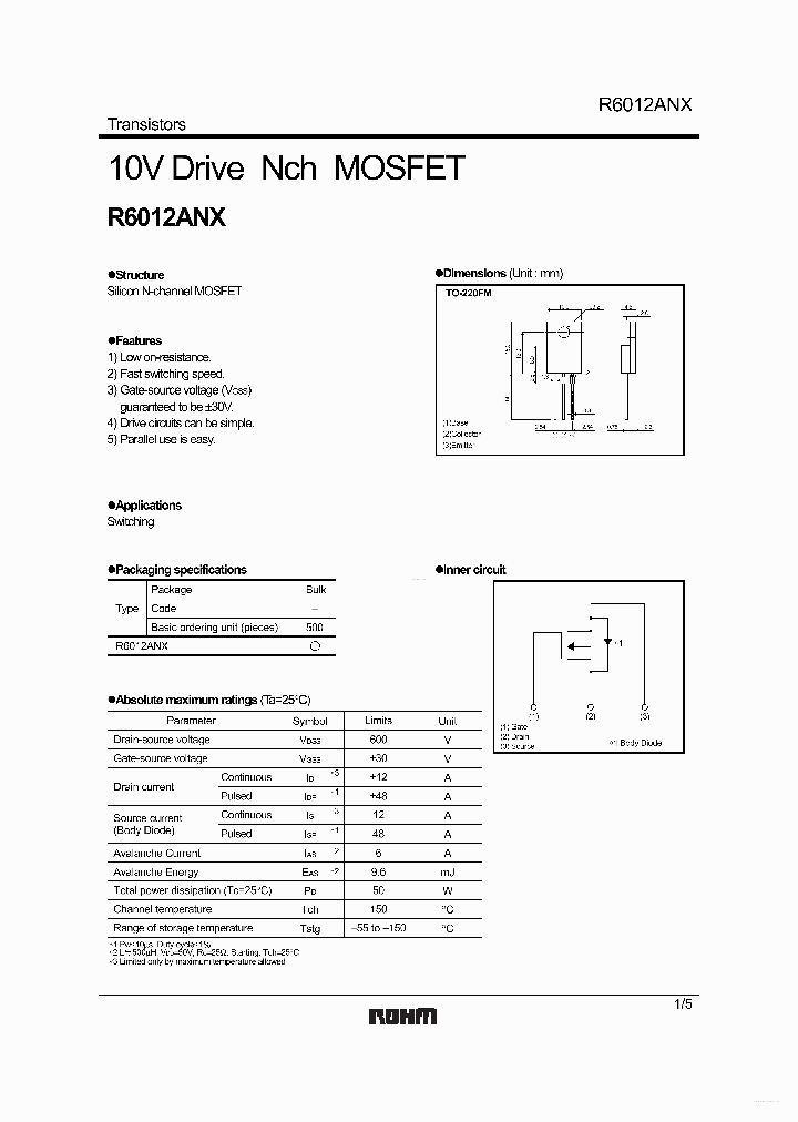 R6012ANX_3404742.PDF Datasheet