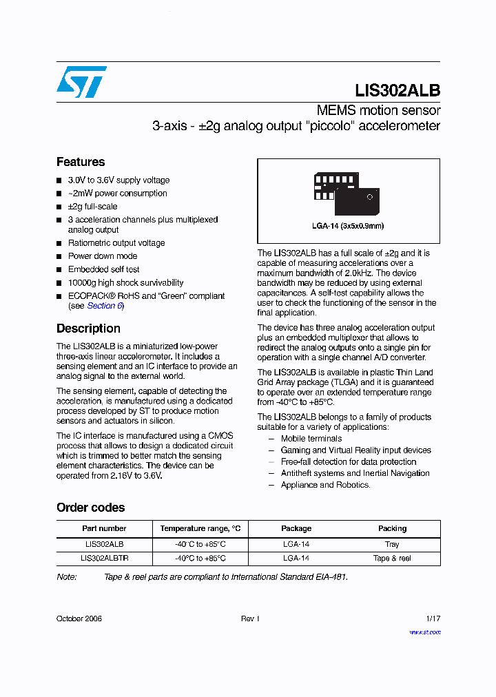 LIS302ALB_3440509.PDF Datasheet