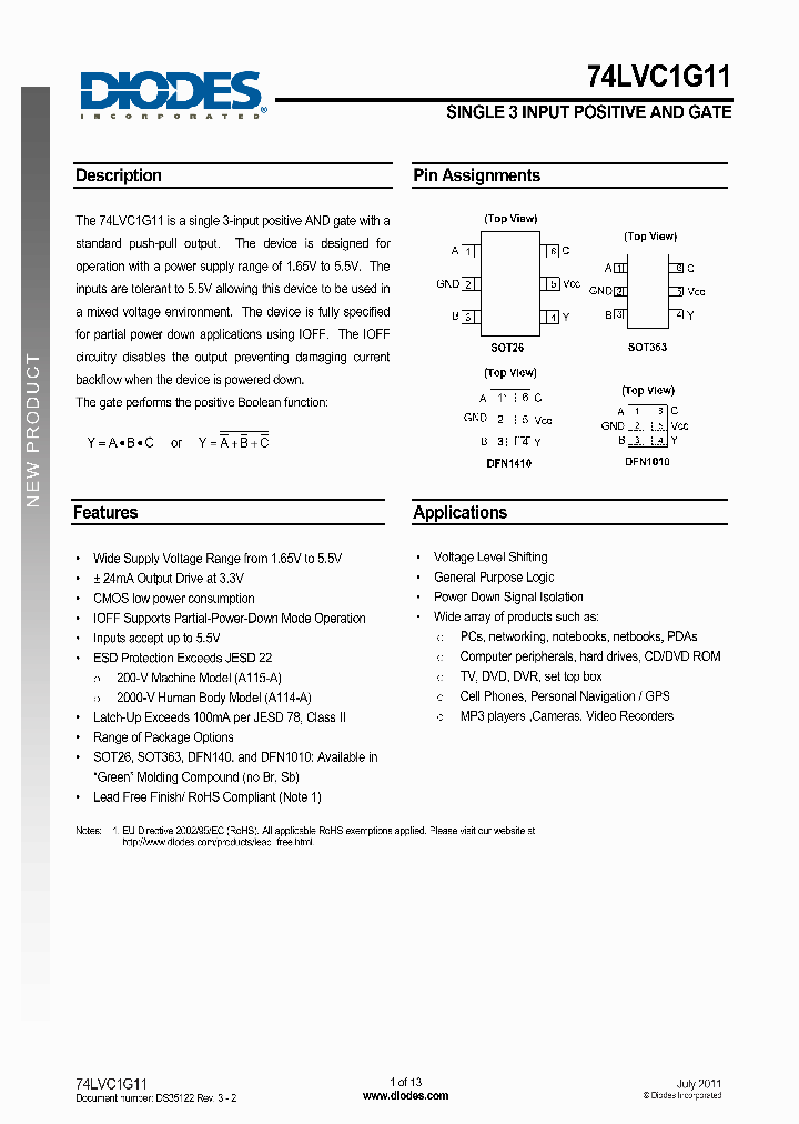 74LVC1G11W6-7_3454026.PDF Datasheet