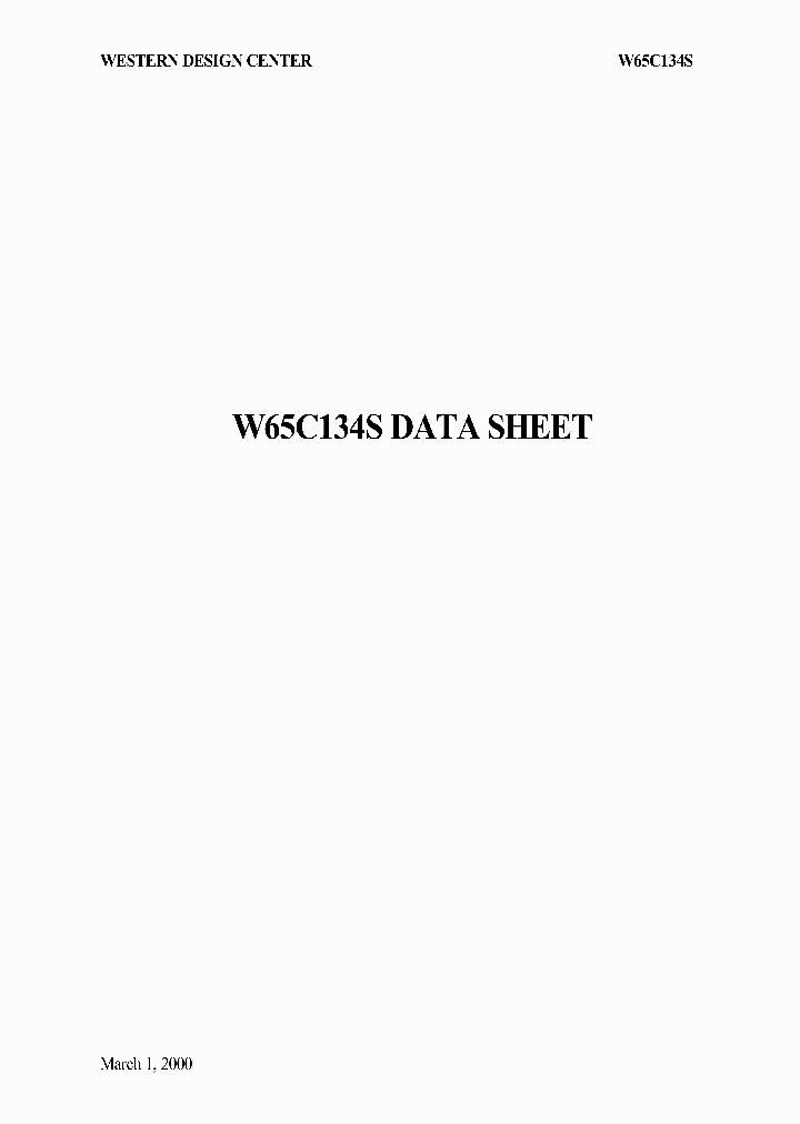 W65C134SPL-8_3453988.PDF Datasheet