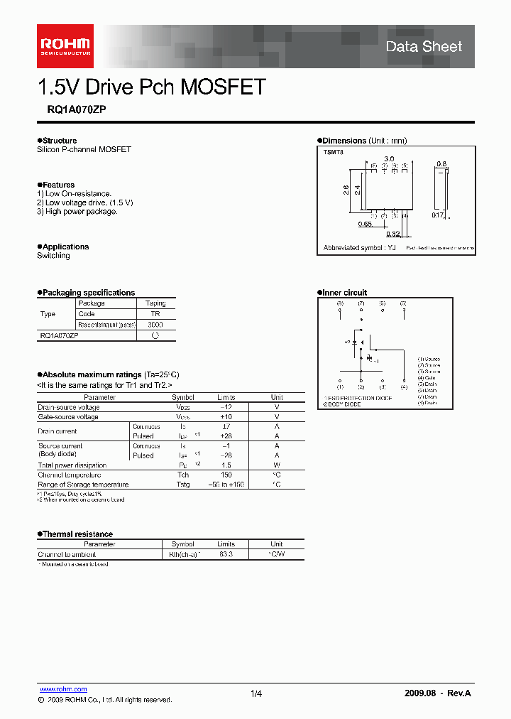 RQ1A070ZP_3462341.PDF Datasheet