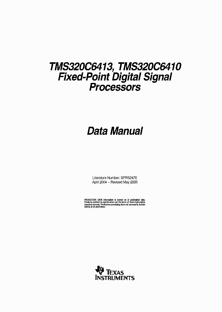 TMP320C6413ZTS400_3494200.PDF Datasheet
