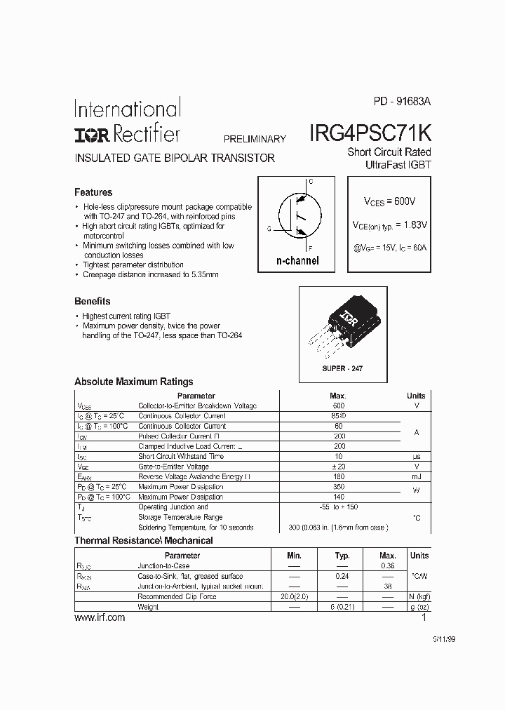 IRG4PSC71K_3668226.PDF Datasheet