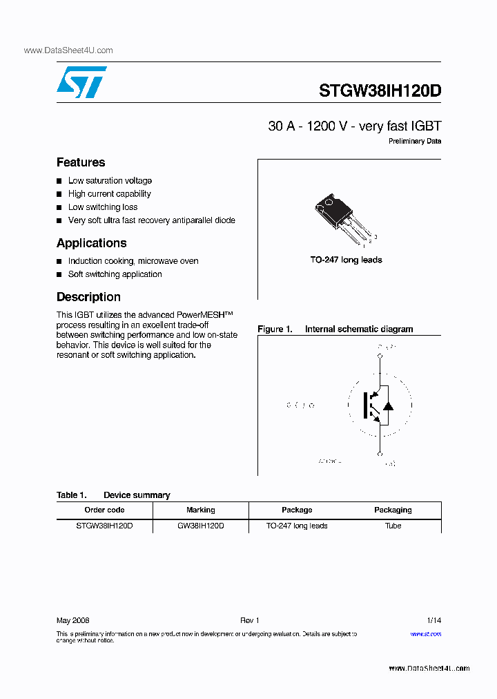 STGW38IH120D_3669288.PDF Datasheet