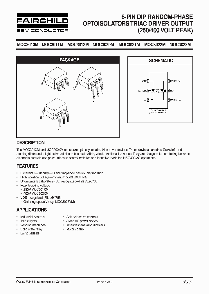 MOC3010-M_3669964.PDF Datasheet Download --- IC-ON-LINE