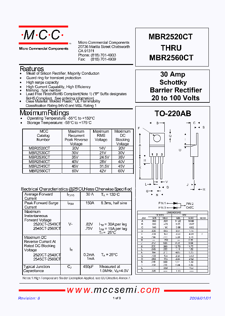 MBR2540CT_3670782.PDF Datasheet