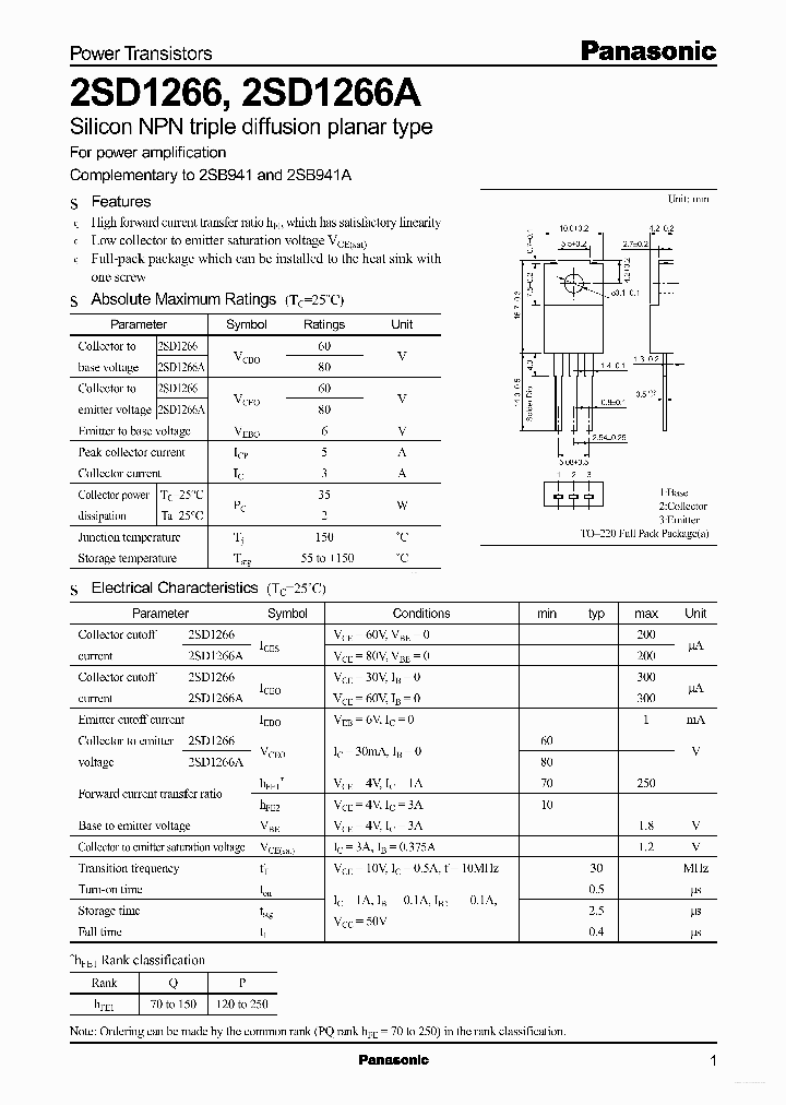 D1266_3687443.PDF Datasheet Download --- IC-ON-LINE