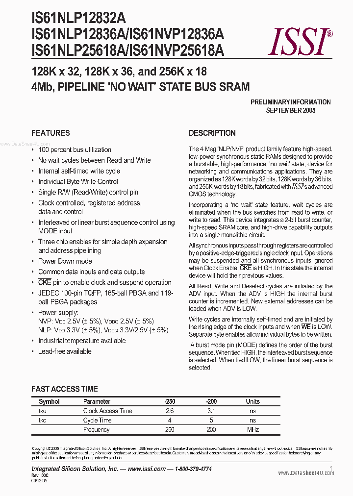 IS61NLP12832A_3702505.PDF Datasheet