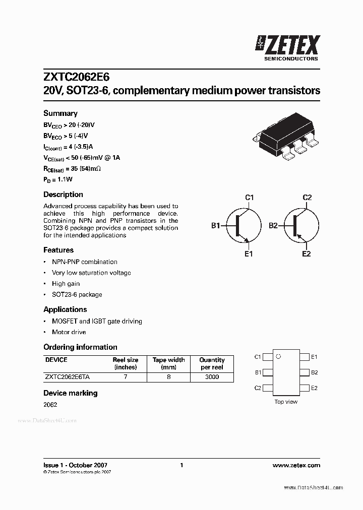 専用出品　CCttco ZXGD3002E6TA Diodes Incorporated | Mouser 日本