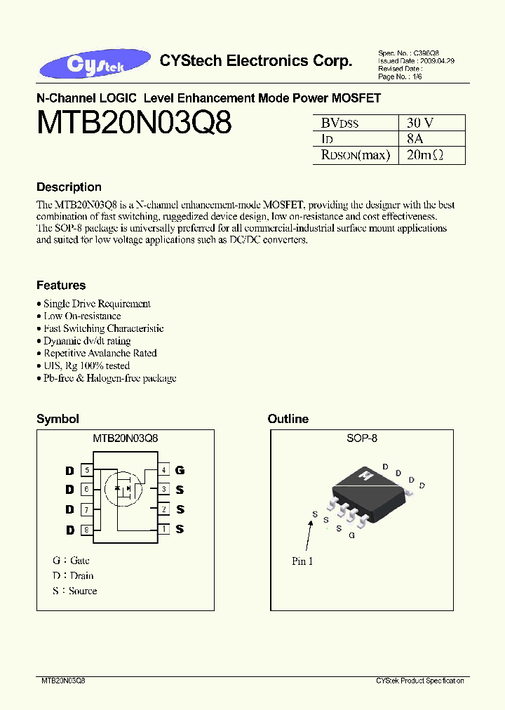 MTB20N03Q8_3764776.PDF Datasheet