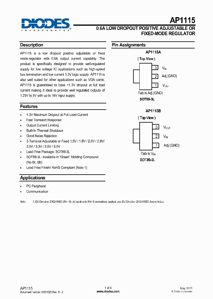 AP1115AYG13R_3751143.PDF Datasheet Download