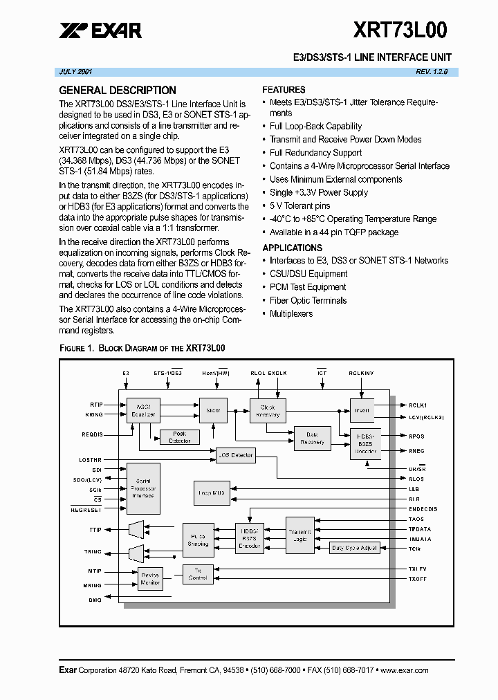 XRT73L00IV_3746649.PDF Datasheet