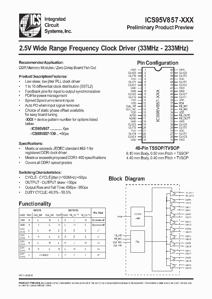 ICS95V857YL-130_3753043.PDF Datasheet