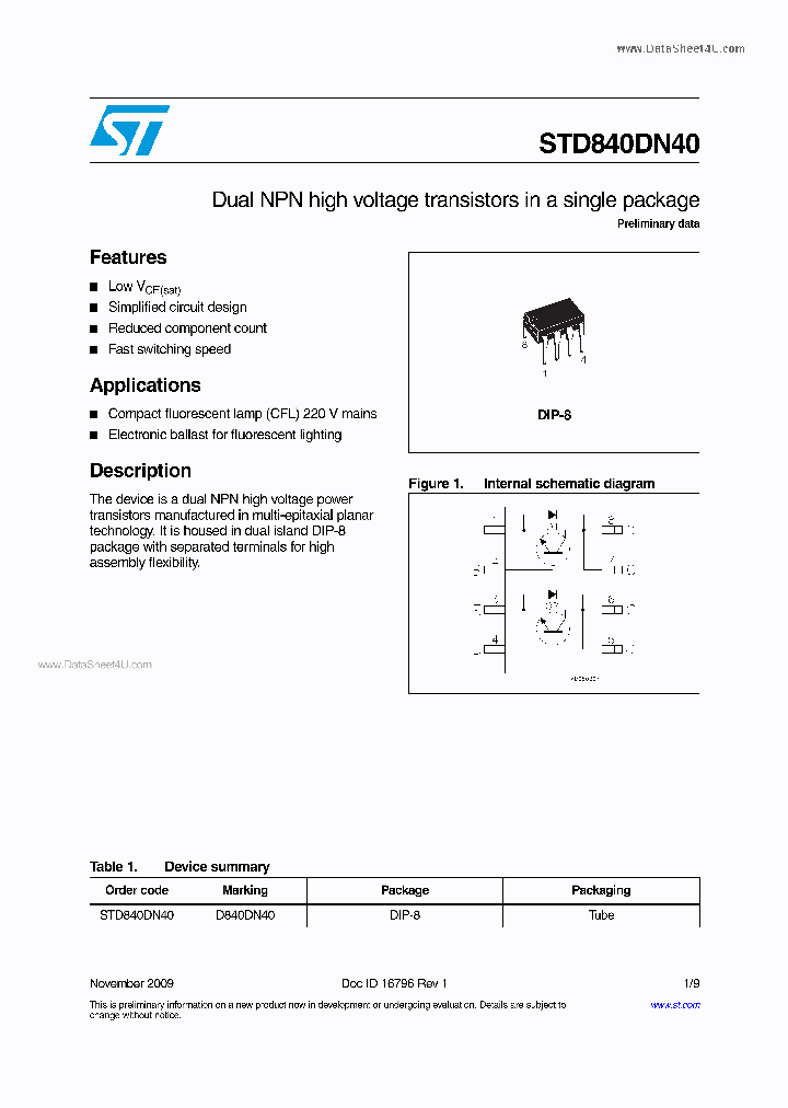 STD840DN40_3882097.PDF Datasheet